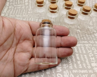 10/50 piezas 55x30 mm botella de vidrio transparente con corcho, 22 ml de retención líquida frasco de vidrio transparente frasco boda fiesta deseo botella alimentos seguros AB0001