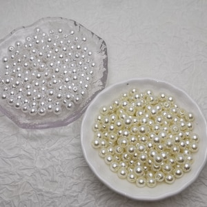 100/1000 pieces 6 mm width white color plastic round pearl ball bead , faux artifical pearl bead resin charm handmade jewelry finding AP0016