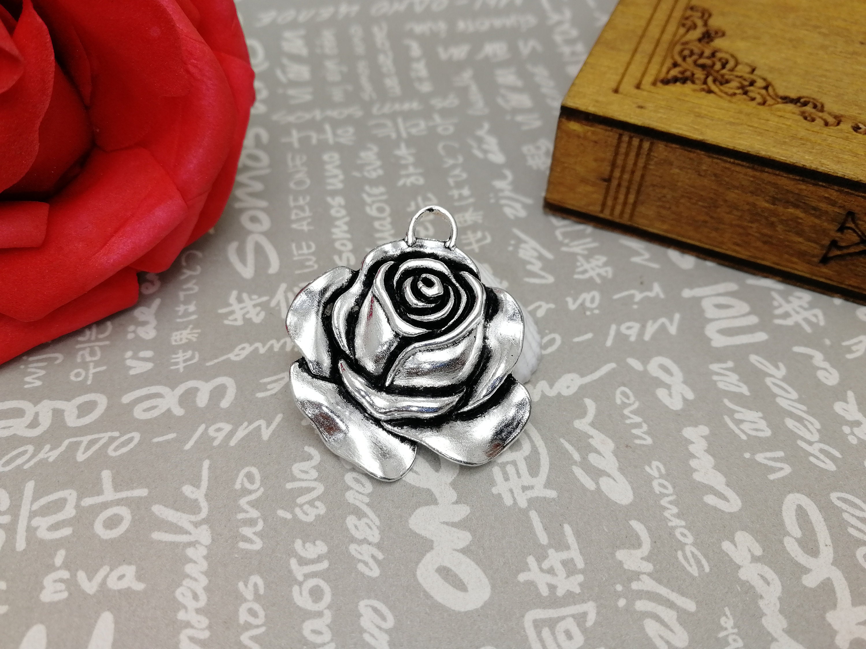 6/20 Pieces Metal Flower Floral Blossom Pendant Necklace