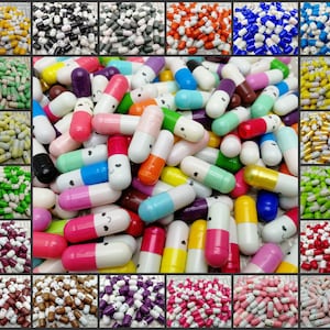 500 pieces wish message pill capsule charm with blank paper note inside , 24 colors happy secret love note pill bead handmade finding AP0052
