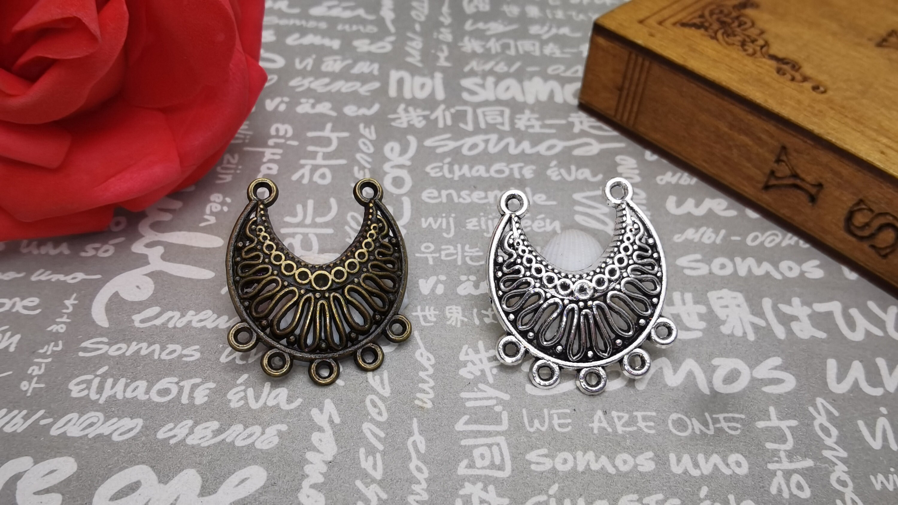 6/20 Pieces Metal Teardrop Tear Water Drop Filigree