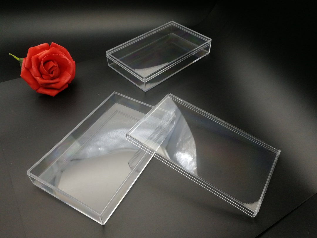 2 Pieces 145x90x25 Mm Rectangle Shape Clear PS Plastic Box , Jewelry ...