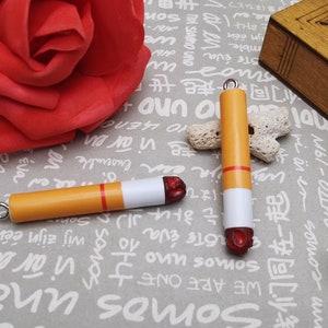 6/20 pieces plastic smoke cigarette pendant charm , resin handmade jewelry making DIY finding necklace earring decoration accessory , AP0719