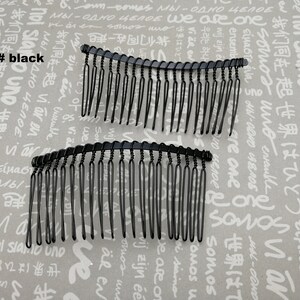 6/20/50 pieces 20 teeth metal hair wire comb headband blank , hair head band barrette clip accessory hairband wedding jewelry finding AH0023 6# black