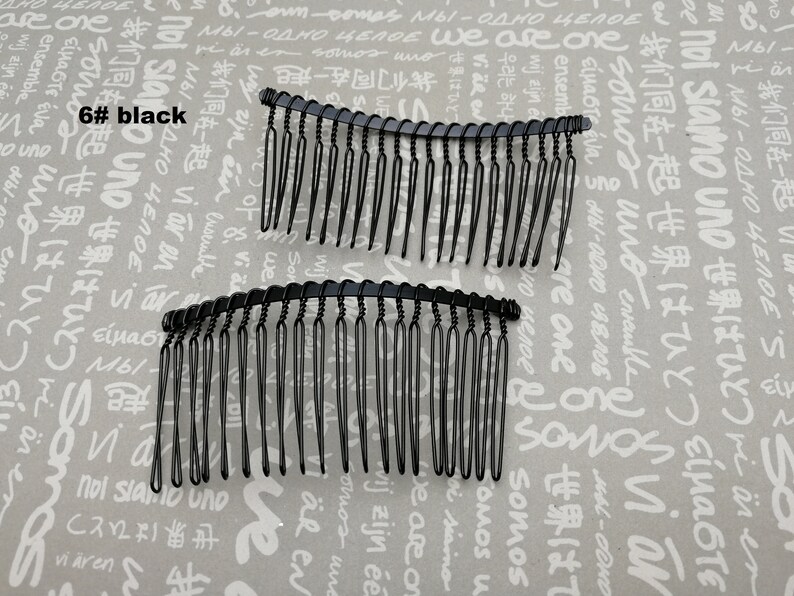 6/20/50 pieces 20 teeth metal hair wire comb headband blank , hair head band barrette clip accessory hairband wedding jewelry finding AH0023 6# black