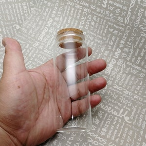 Bottiglia in vetro trasparente da 2/10 pezzi da 120x47 mm con tappo in sughero, fiala in vetro trasparente da 150 ml con tenuta liquida, bottiglia per auguri per feste di matrimonio, adatta per alimenti AB0039