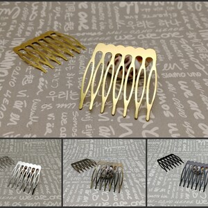 Pente de cabelo liso de metal com 7 dentes, faixa de cabeça em branco, presilha de cabelo, acessório para cabelo, faixa de cabelo, joia artesanal para casamento, AH0028