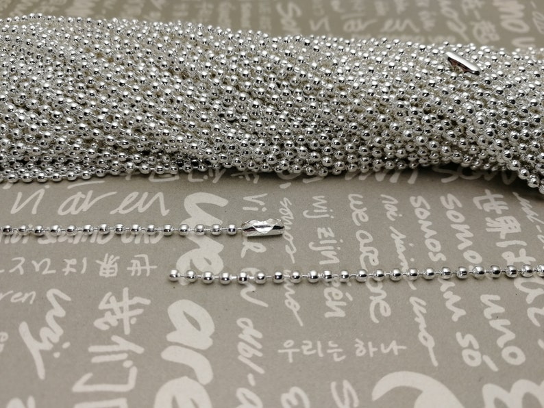 25pcs 2.4mm diameter 24 inches length metal ball bead chain necklace with connector clasp jewelry making DIY finding AN42 5 colors option