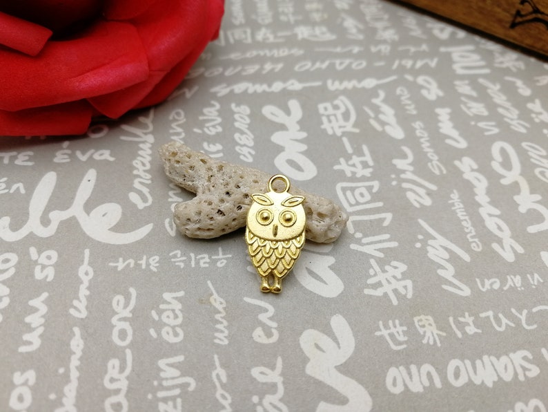 handmade jewelry making DIY finding earring necklace drop antique bronze silver gold color AM145 20pcs 18x9mm metal owl bird pendant charm