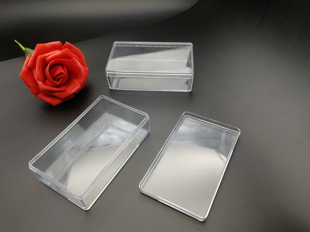 4 Pieces 100x60x30 Mm Rectangle Shape Clear PS Plastic Box , Jewelry ...