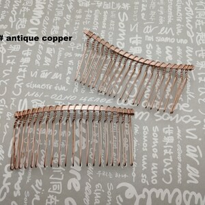 6/20/50 pieces 20 teeth metal hair wire comb headband blank , hair head band barrette clip accessory hairband wedding jewelry finding AH0023 7# antique copper