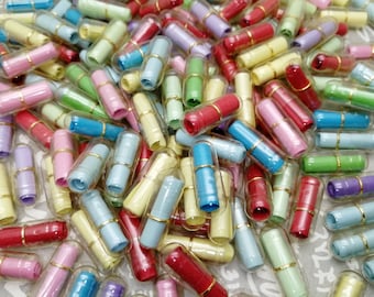 500 pieces clear color wish message pill capsule charm with mix color blank paper note inside , secret love note pill bead finding , AP0055