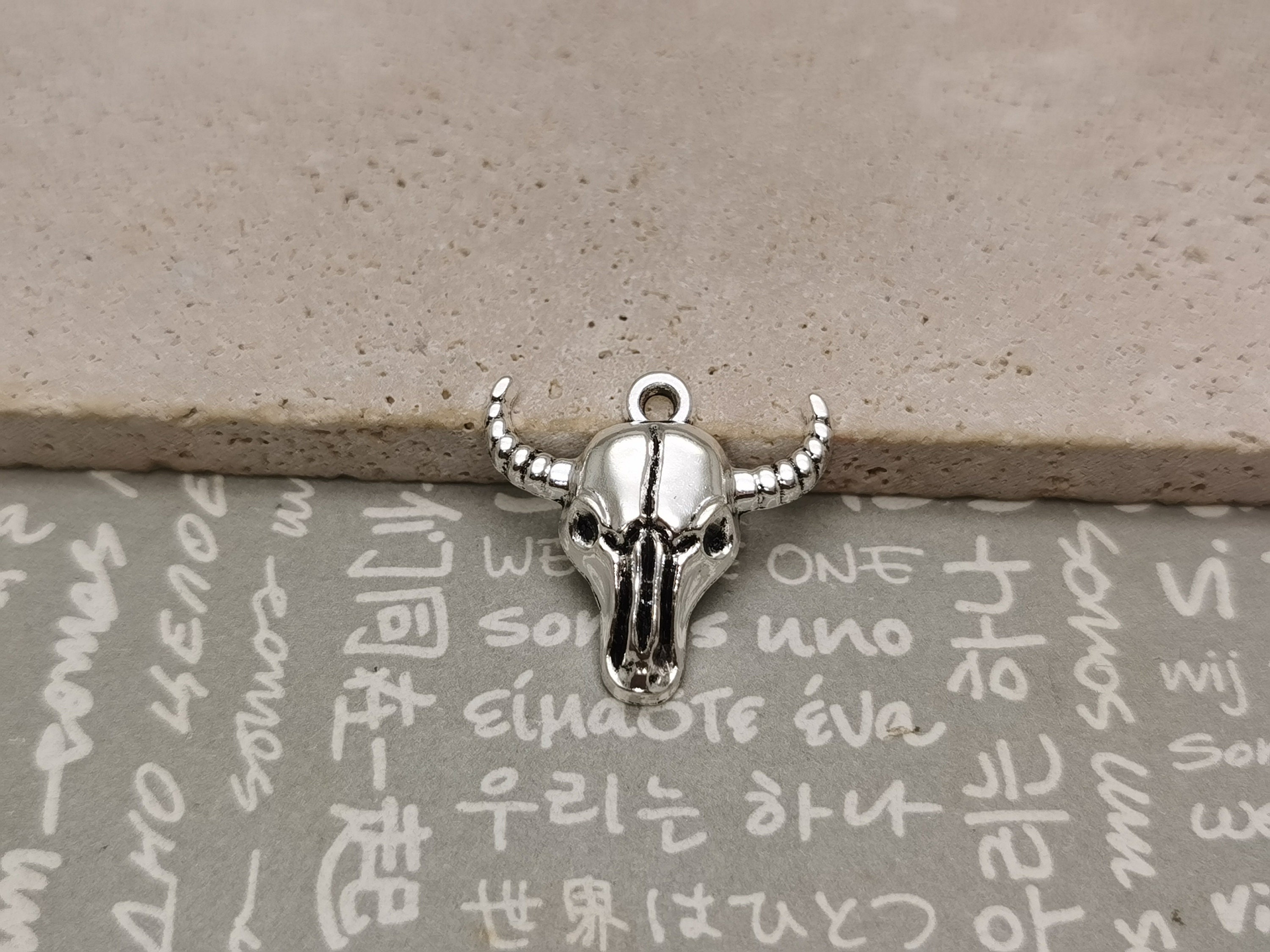 アクセサリー COW 6/20 Pieces Metal Bull Skull Cow Ox Cattle Pendant Necklace