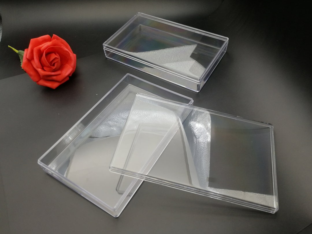 2 Pieces 160x100x25 Mm Rectangle Shape Clear PS Plastic Box , Jewelry ...
