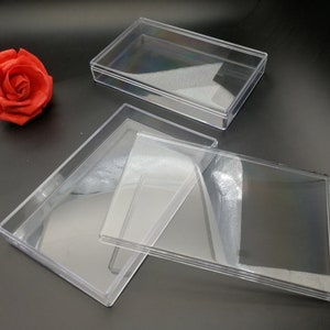 2 stycken 160x100x25 mm rektangulär formad genomskinlig PS-plastlåda, smyckes- och pärlverktyg, bröllopsfest, presentdisplay, förvaringslåda i akrylharts AB0125