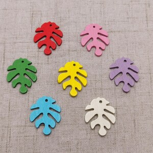 6/20/100 pieces Leaf Foliage Natural Wooden Pendant , Unfinished Wood Cutout Earring Dangle Drop DIY Charm Painted Dyed Stained Craft AW0006