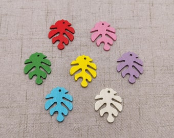 6/20/100 pieces Leaf Foliage Natural Wooden Pendant , Unfinished Wood Cutout Earring Dangle Drop DIY Charm Painted Dyed Stained Craft AW0006