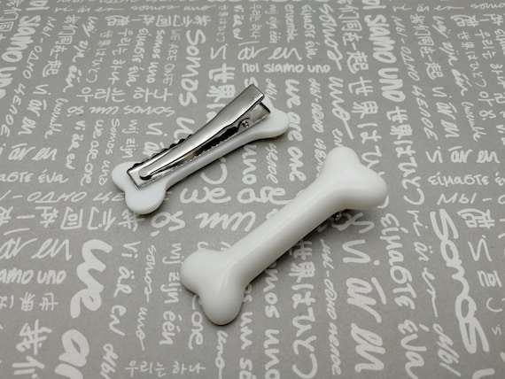 white color plastic resin Halloween bone alligator hair clip , handmade hair accessory head barrette clip headband jewelry finding AH0087