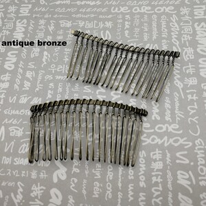 6/20/50 pieces 20 teeth metal hair wire comb headband blank , hair head band barrette clip accessory hairband wedding jewelry finding AH0023 8# antique bronze