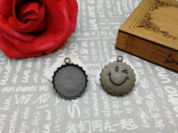 6/20 Pieces Metal Drink Bottle Cap Pendant Necklace Earring