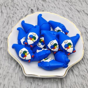 Silikonpärla Autism Hjärta 3D Gnome Dvärg Fokalpärla DIY Charm Penna Hitta AS1014