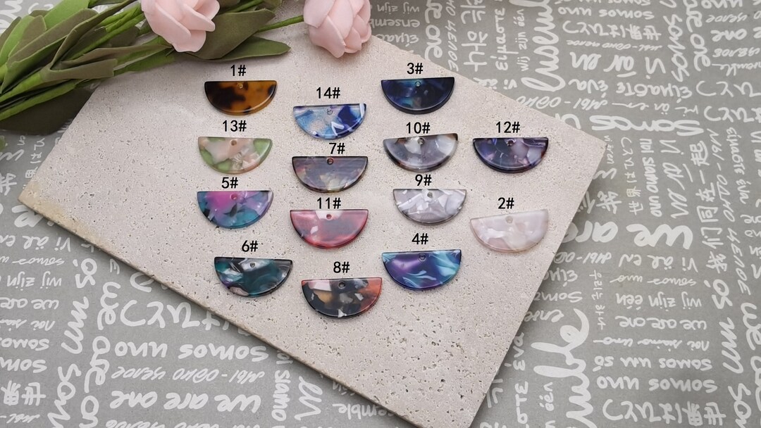 6/20 Pieces Tortoise Shell Acetate Acrylic Earring Components Charm ...