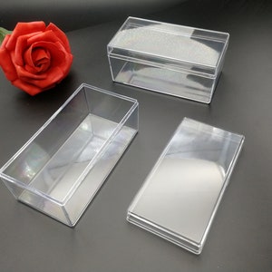 2 pieces 105x55x45 mm rectangle shape clear PS plastic box , jewelry bead tool wedding party gift display storage acrylic resin box , AB0113