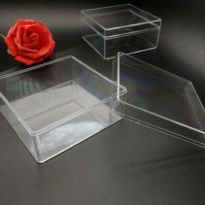2 Pieces 100x100x40 Mm Square Shape Clear PS Plastic Box , Jewelry Bead ...