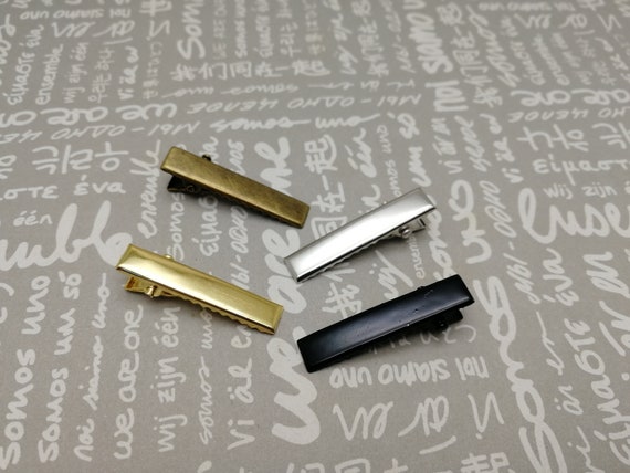 50pcs Diy Women Pet Alligator Silver Hair Clips W Teeth Hair Bow Craft 32mm 76mm