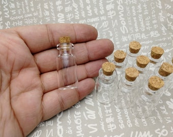 10 pieces clear glass bottle with cork , 35x16mm , 2 ml liquid hold , transparent glass jar vial wedding party wish bottle food safe AB0009