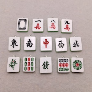 6/20 pieces plastic mahjong pendant charm , resin handmade craft jewelry making DIY finding necklace earring decoration accessory , AP0999