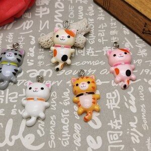 6/20 pieces plastic cat pendant charm , resin handmade craft jewelry making DIY finding necklace earring drop decoration accessory , AP0613