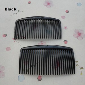 6/20/50 pcs 26 teeth plastic hair comb headband blank , resin hair head band barrette clip hairband accessory black brown clear color AH0038 Black