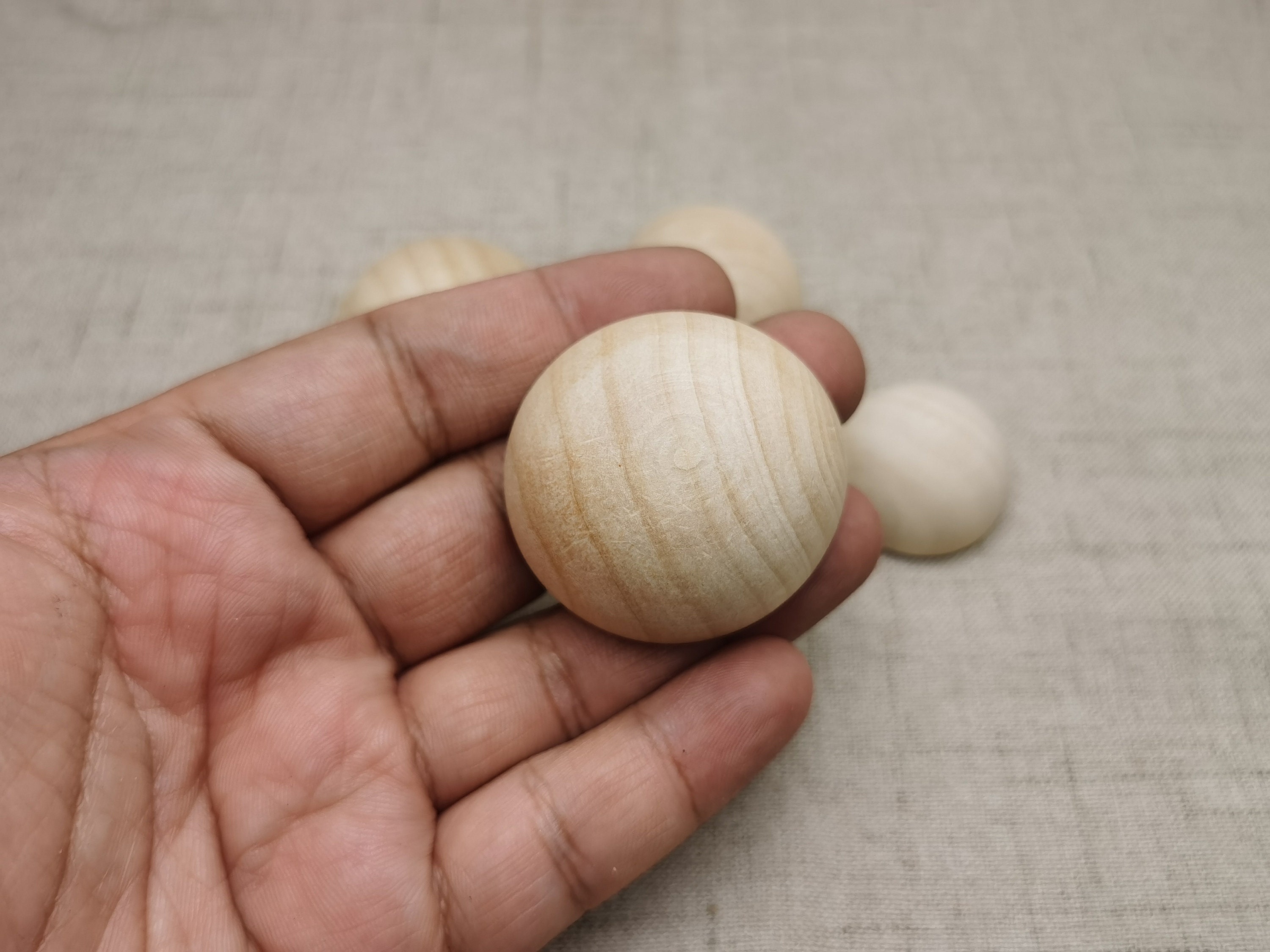 Natural Wood Half Ball Hemisphere Charm 15/20/25/30/35/40 MM