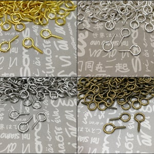 100/500 pieces 17x9mm screw eye hook pin for pendant bottle , eye bails eyepin clasp eyehook finding gold silver antique bronze color AF0038