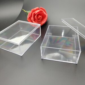 2 Pieces 100x78x38 Mm Rectangle Shape Clear PS Plastic Box , Jewelry ...