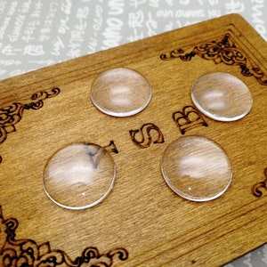 20mm diameter round clear glass cabochon charm , flat back perfectly smooth edge dome transparent cameo cover jewelry pendant finding AG0004