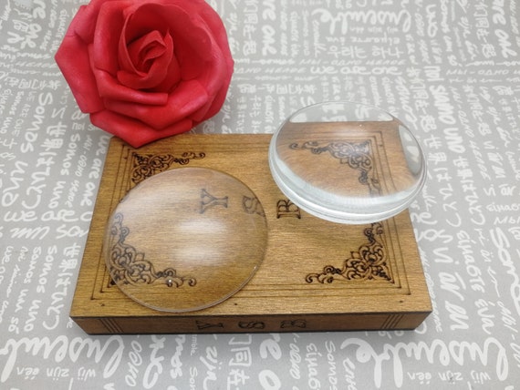 HAUTOCO - 60 Cabochon Rotondi In Vetro Trasparente 25mm | Pasta Per Gioielli Fai Da Te, Cammei, Foto Pendenti, Portachiavi | Forma A Cupola Con Effetto Ingrandente - 2