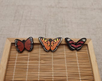 6/20/100 pcs Butterfly Shape Wooden Pendant , Printed Painted Wood Craft , Unfinished Natural Wood Cutout Earring Dangle Drop Charm , AW0018