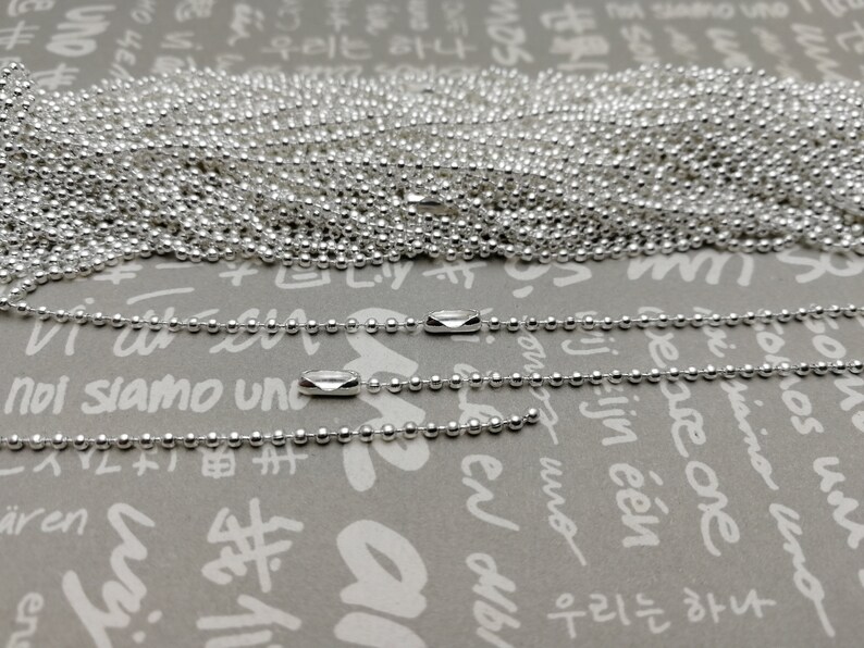 5 color option 100pcs 1.5mm diameter 24 inches length metal ball bead chain necklace with connector clasp jewelry making DIY finding AN41