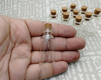 10/50 piezas 40x18 mm botella de vidrio transparente con corcho, 5 ml de retención líquida frasco de vidrio transparente vial boda fiesta deseo botella alimentos seguros AB0010