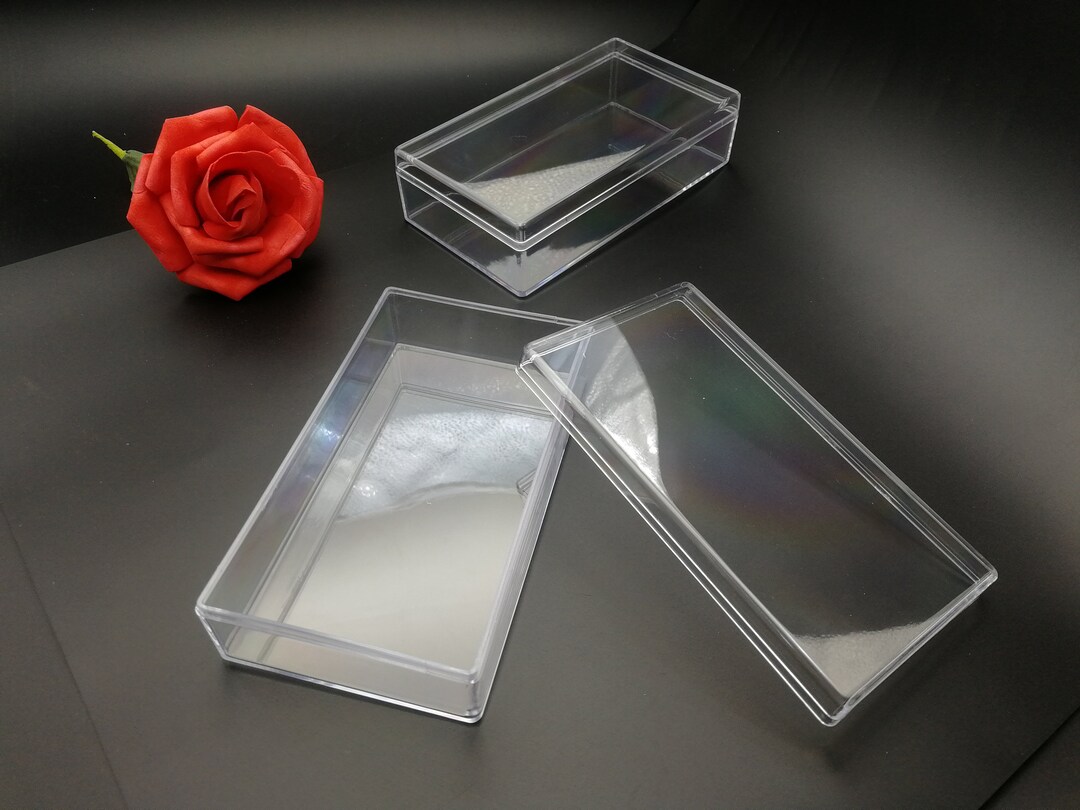 2 Pieces 135x75x35 Mm Rectangle Shape Clear PS Plastic Box , Jewelry ...