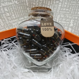 Cápsula de deseo, mensaje de amor en un frasco, te extraño, pastilla con letras en botella de vidrio, nota personal para pareja, regalo para novio y novia AP0752
