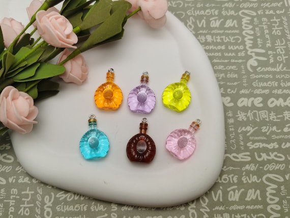 6/20 Pieces Plastic Whisky Wine Bottle Pendant Charm Resin