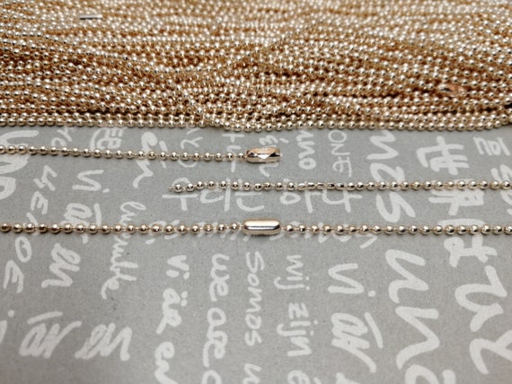 100pcs 2 4mm Diameter 18 Inches Length Metal Ball Bead Chain Necklace With Connector Clasp Jewelry Making Diy Finding An10 5 Colors Option Chains Craft Supplies Tools Safarni Org