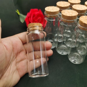 4/20 pieces 90x37 mm clear glass bottle with cork , 70 ml liquid hold transparent glass jar vial wedding party wish bottle food safe AB0145
