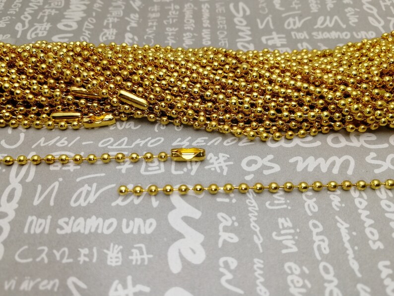 25pcs 2.4mm diameter 24 inches length metal ball bead chain necklace with connector clasp jewelry making DIY finding AN42 5 colors option