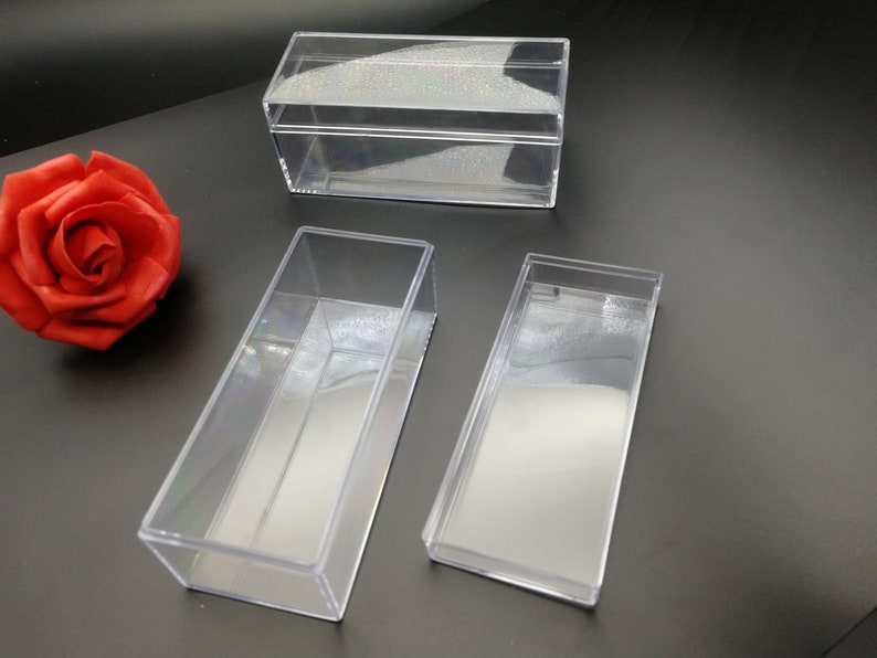 2 Pieces 120x50x50 Mm Rectangle Shape Clear PS Plastic Box , Jewelry ...