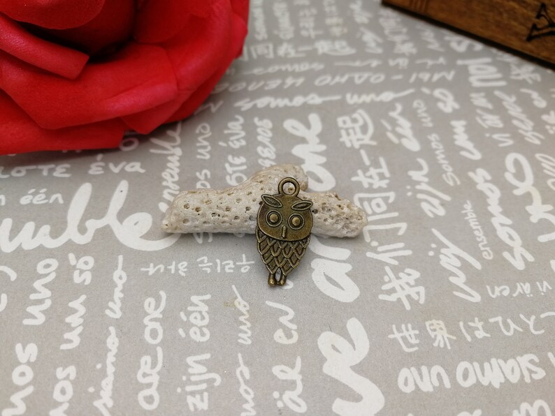 handmade jewelry making DIY finding earring necklace drop antique bronze silver gold color AM145 20pcs 18x9mm metal owl bird pendant charm