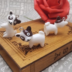 6/20 pieces plastic dog pendant charm , resin handmade craft jewelry making DIY finding necklace earring drop decoration accessory , AP0235